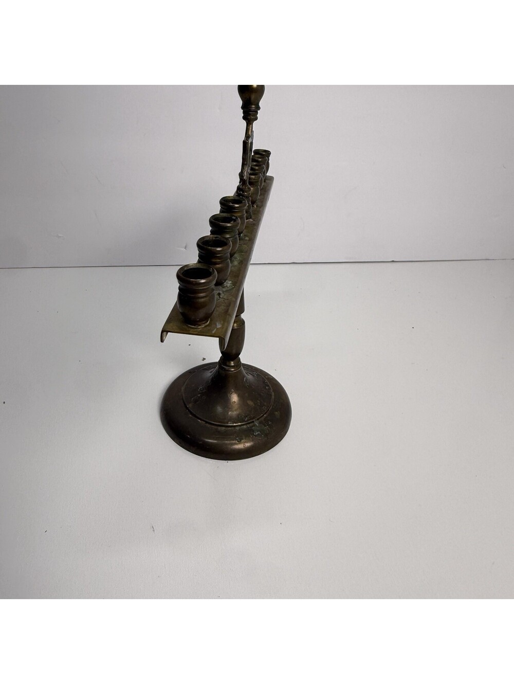 Vintage Solid Brass Menorah With Star of David Candelabra Judaism Candle Holder - Picture 5 of 8